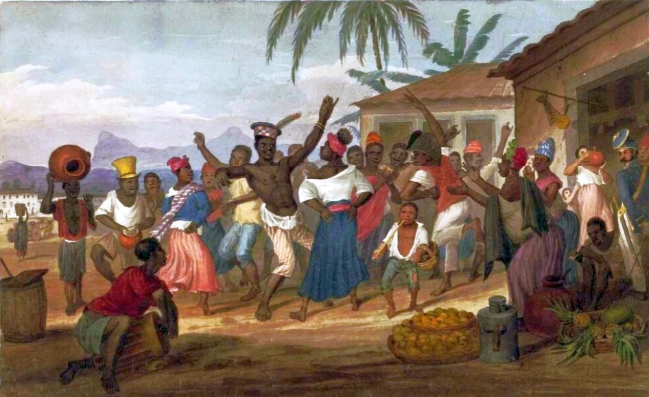 Negros dançando fandango (Jongo) no Campo de Santana, Rio de Janeiro - - Augustus Earle (Peintre Anglais - 1793–1838)